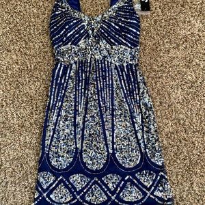 Midnight blue sequin dress